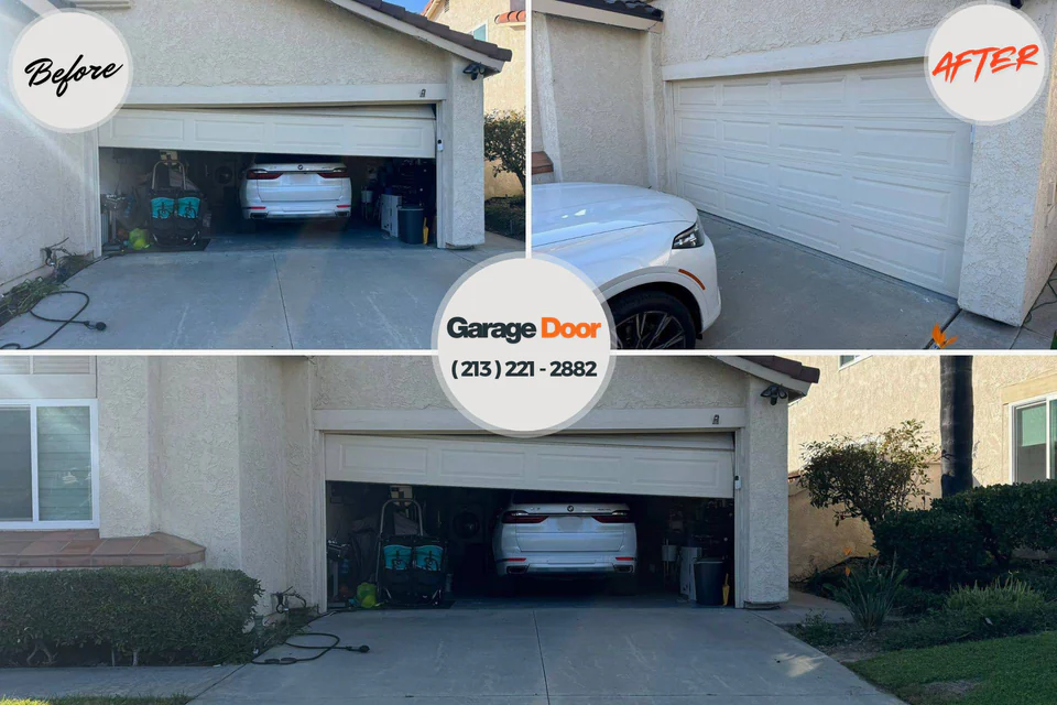 Before and after: garage door repair Kenilworth, PA
